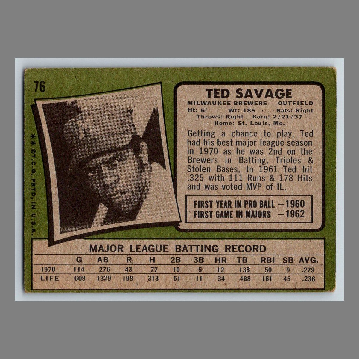 1971 Topps Baseball Cards #1 - 199 | You Pick | Complete Your Set - Picture 117 of 307