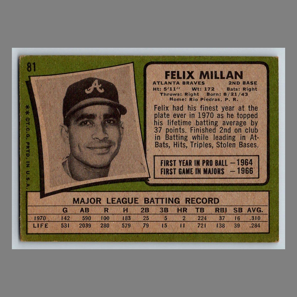 1971 Topps Baseball Cards #1 - 199 | You Pick | Complete Your Set - Picture 127 of 307