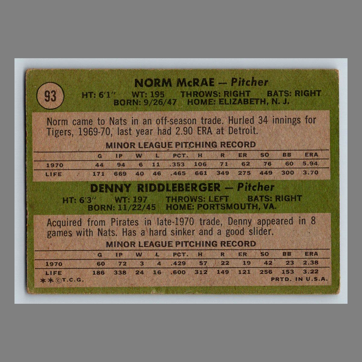 1971 Topps Baseball Cards #1 - 199 | You Pick | Complete Your Set - Picture 149 of 307