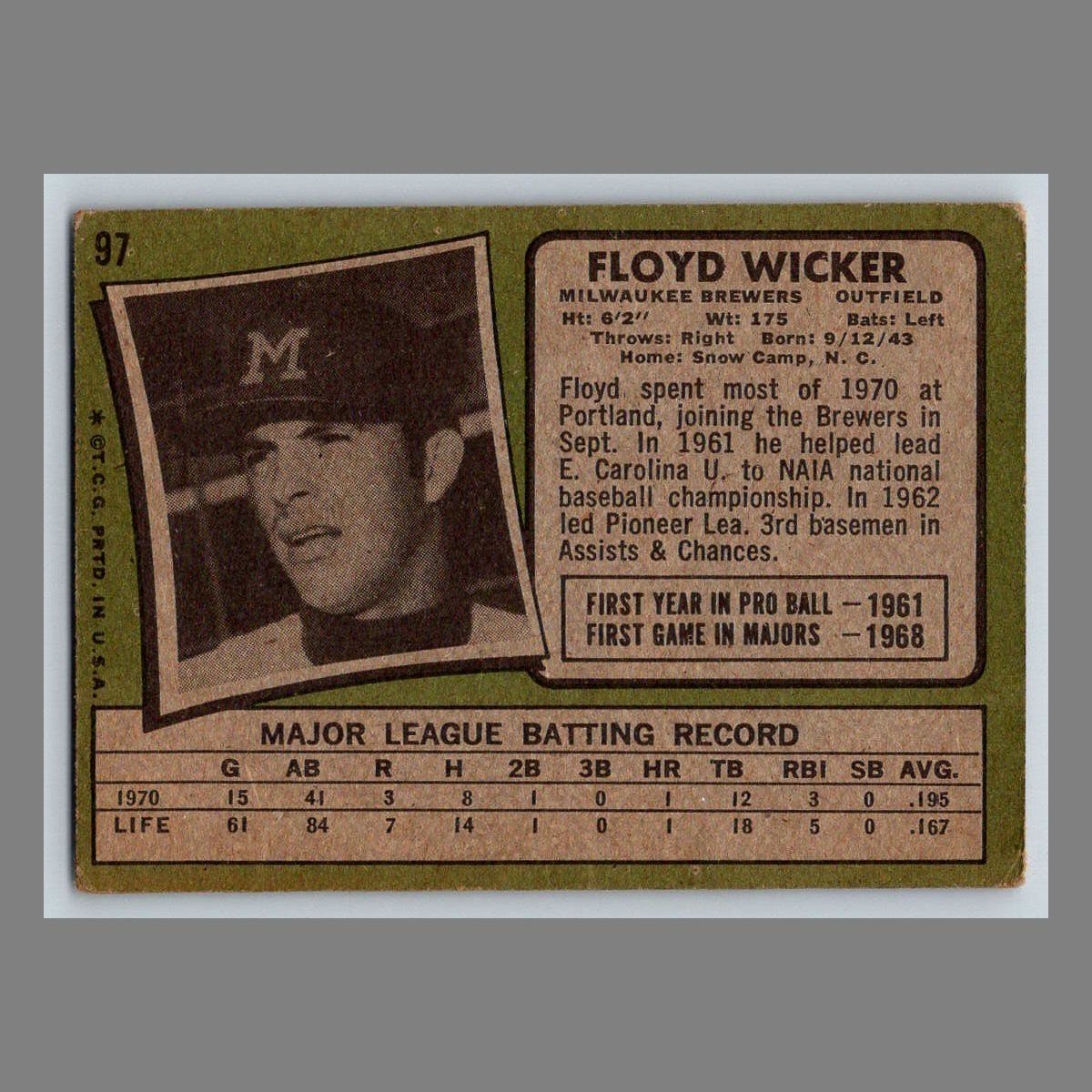 1971 Topps Baseball Cards #1 - 199 | You Pick | Complete Your Set - Picture 155 of 307
