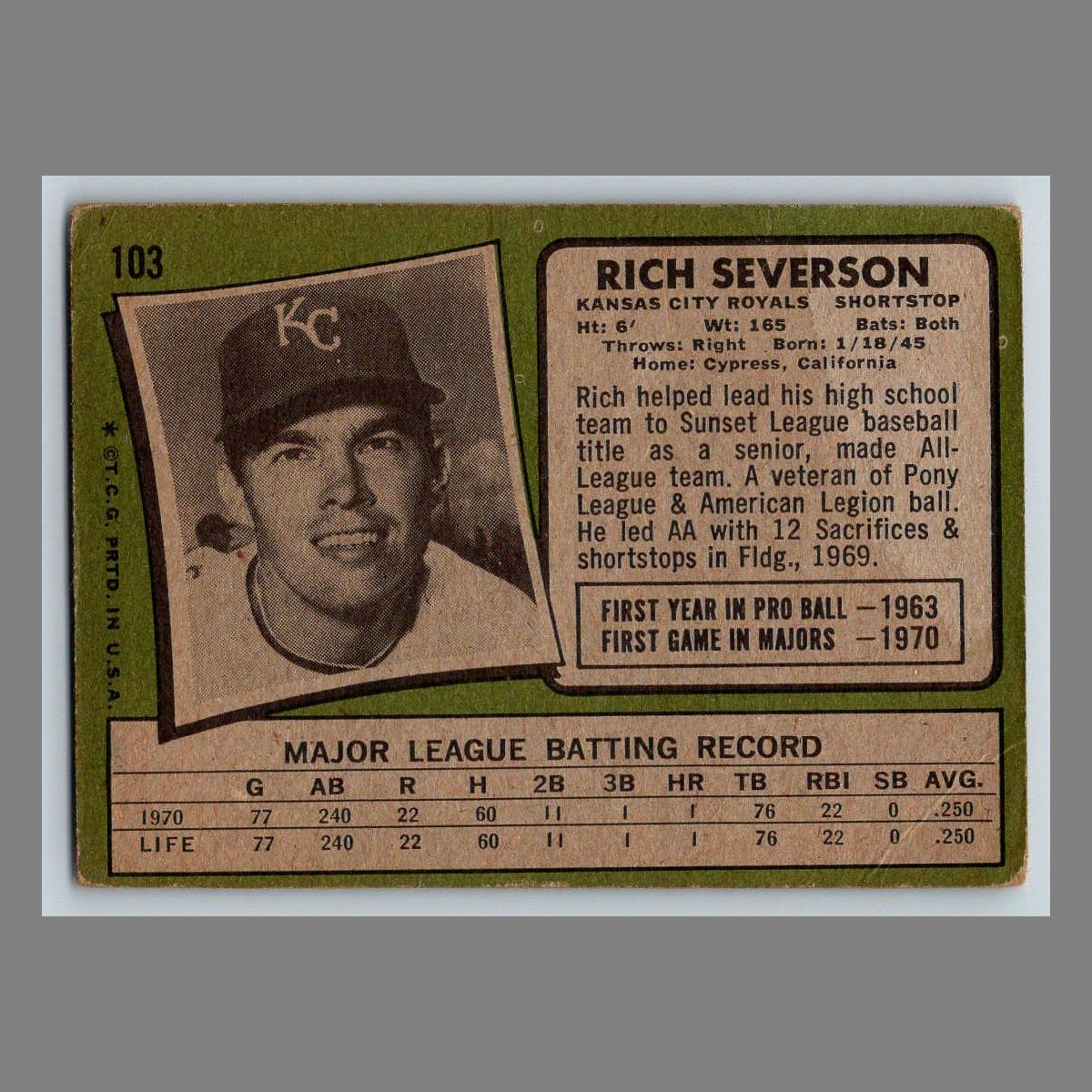 1971 Topps Baseball Cards #1 - 199 | You Pick | Complete Your Set - Picture 161 of 307
