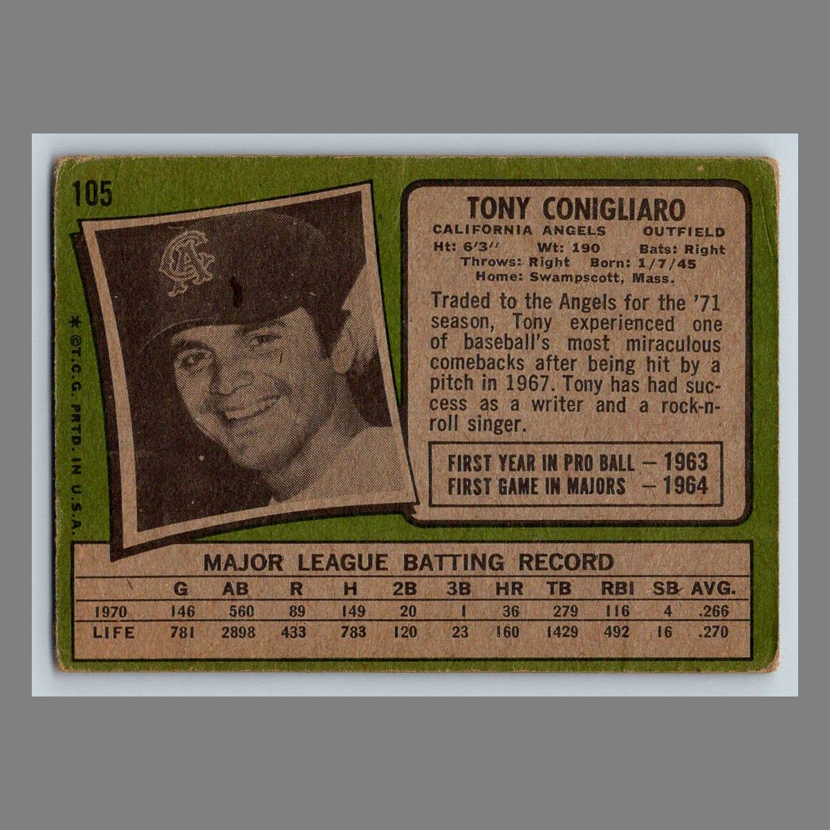 1971 Topps Baseball Cards #1 - 199 | You Pick | Complete Your Set - Picture 165 of 307