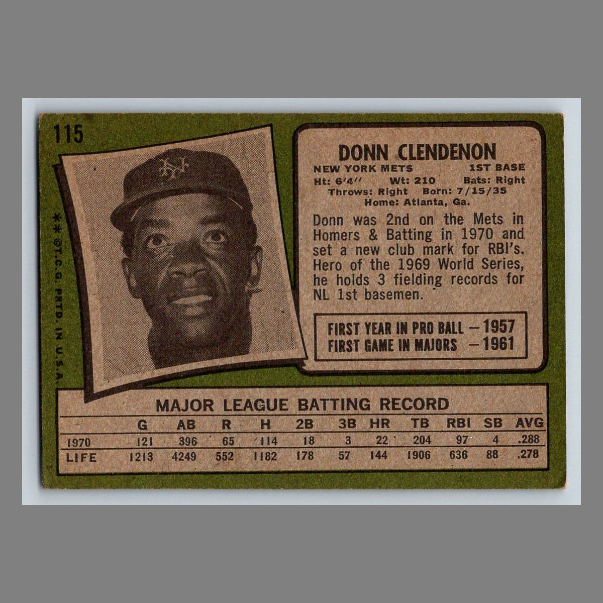 1971 Topps Baseball Cards #1 - 199 | You Pick | Complete Your Set - Picture 183 of 307