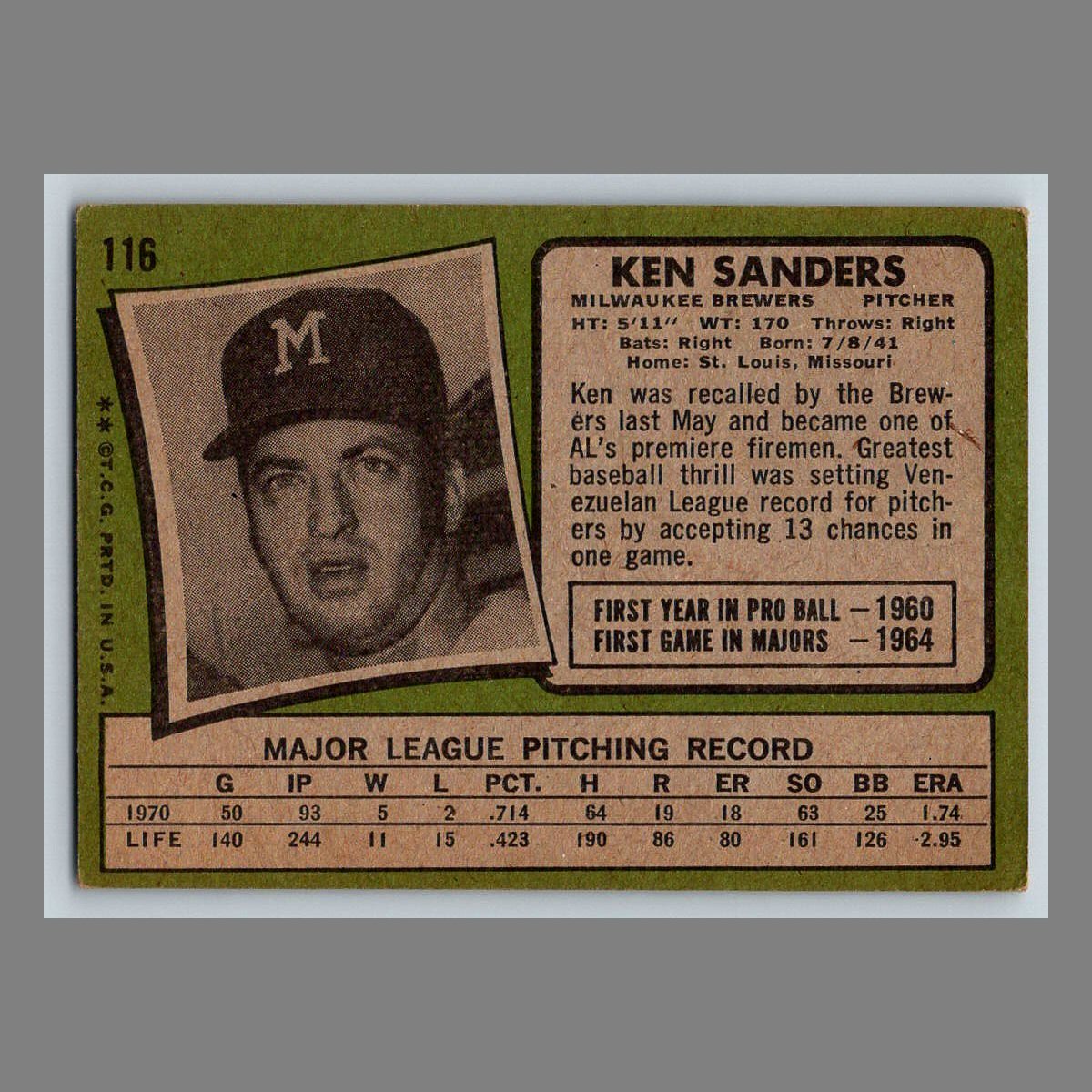 1971 Topps Baseball Cards #1 - 199 | You Pick | Complete Your Set - Picture 185 of 307