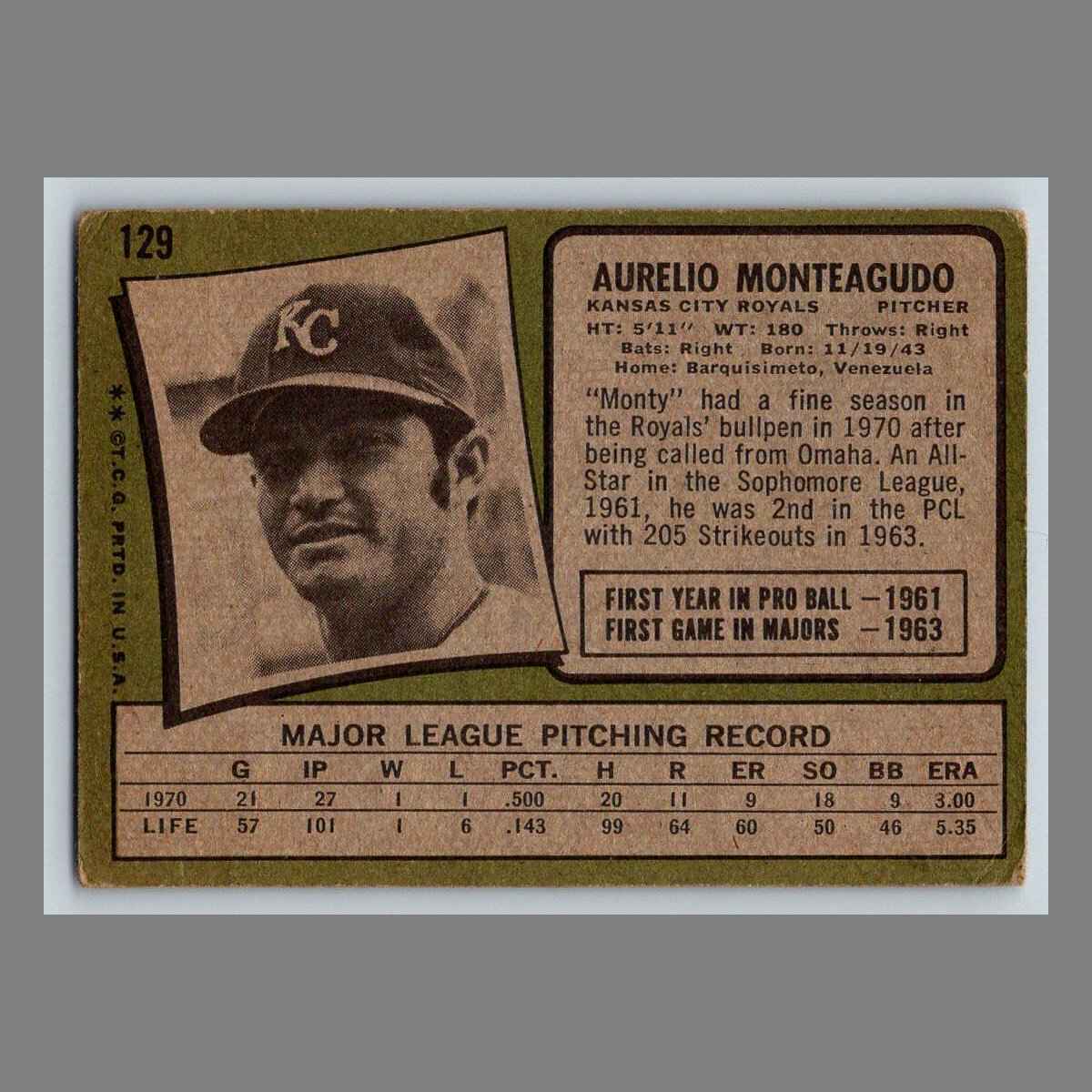 1971 Topps Baseball Cards #1 - 199 | You Pick | Complete Your Set - Picture 205 of 307