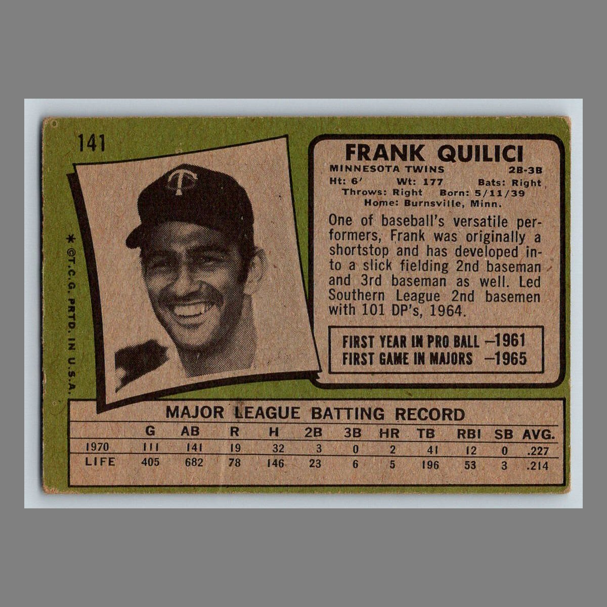 1971 Topps Baseball Cards #1 - 199 | You Pick | Complete Your Set - Picture 223 of 307