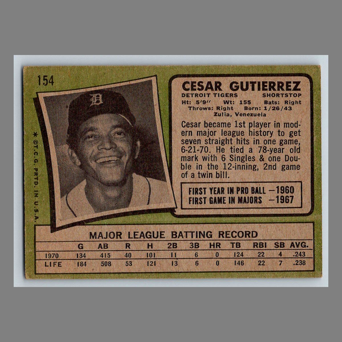 1971 Topps Baseball Cards #1 - 199 | You Pick | Complete Your Set - Picture 241 of 307