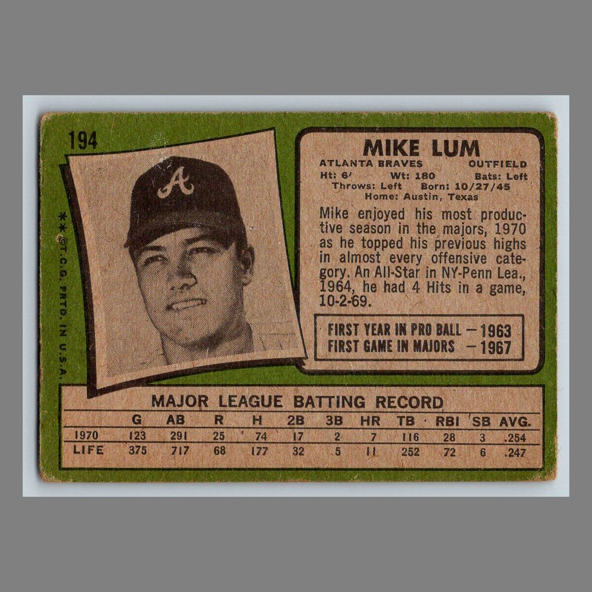 1971 Topps Baseball Cards #1 - 199 | You Pick | Complete Your Set - Picture 299 of 307